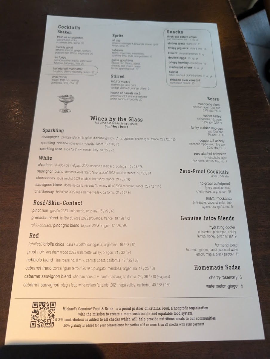 Michael's Genuine Menu - Image 3